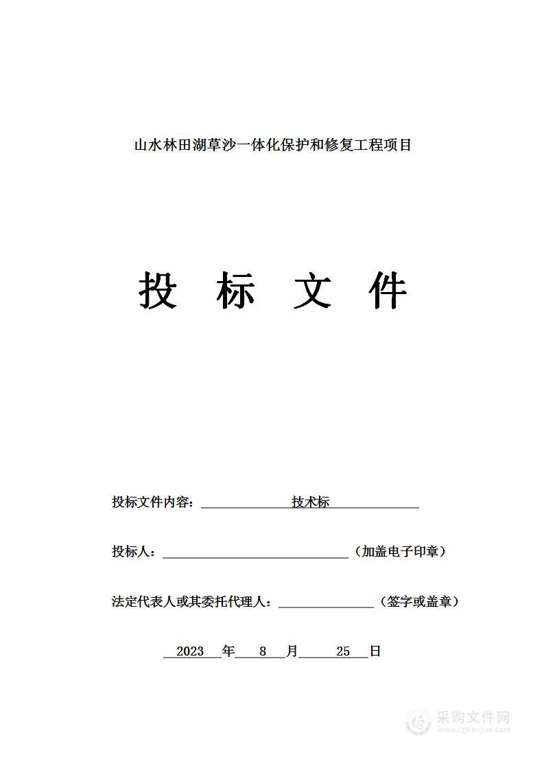 山水林田湖草沙一体化保护和修复工程项目投标方案