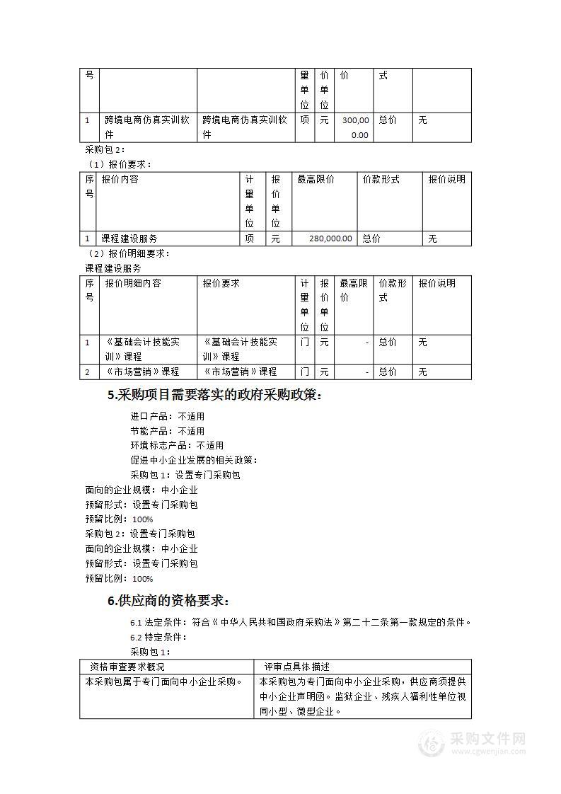 晋江市晋兴职业中专学校跨境电商仿真实训软件采购及课程建设服务项目