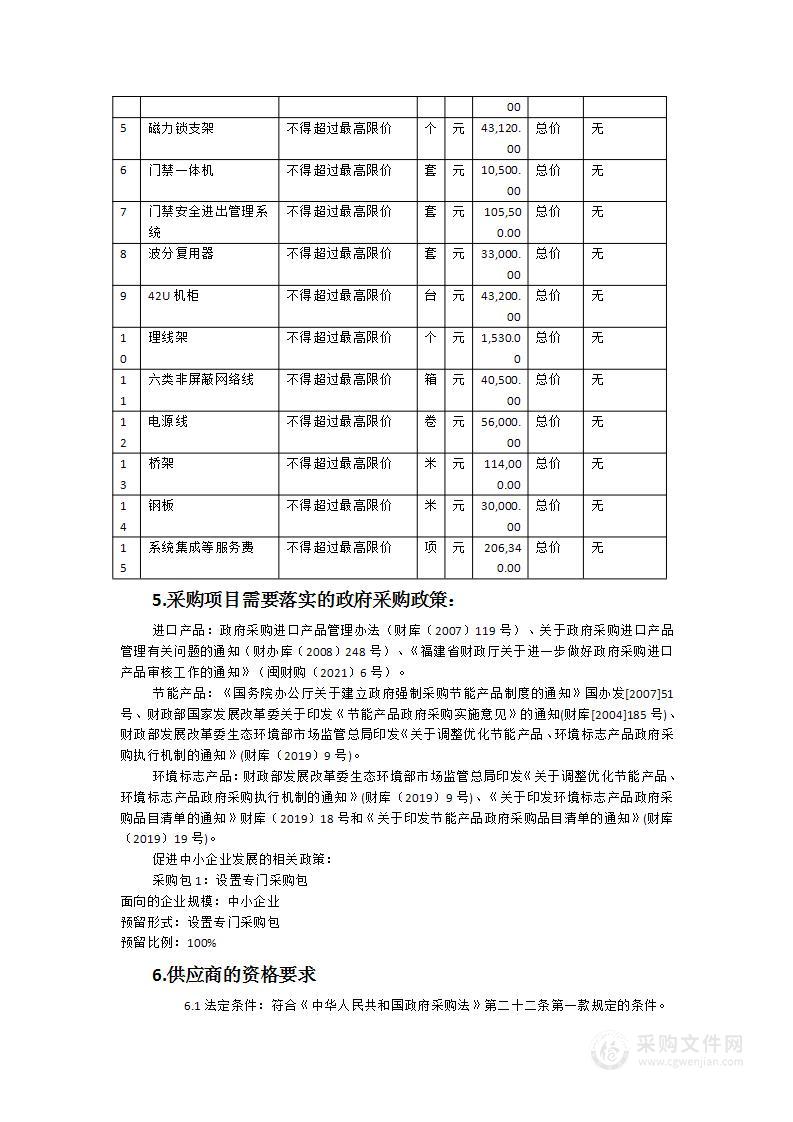 福建省漳州监狱门禁系统及桥架改造项目