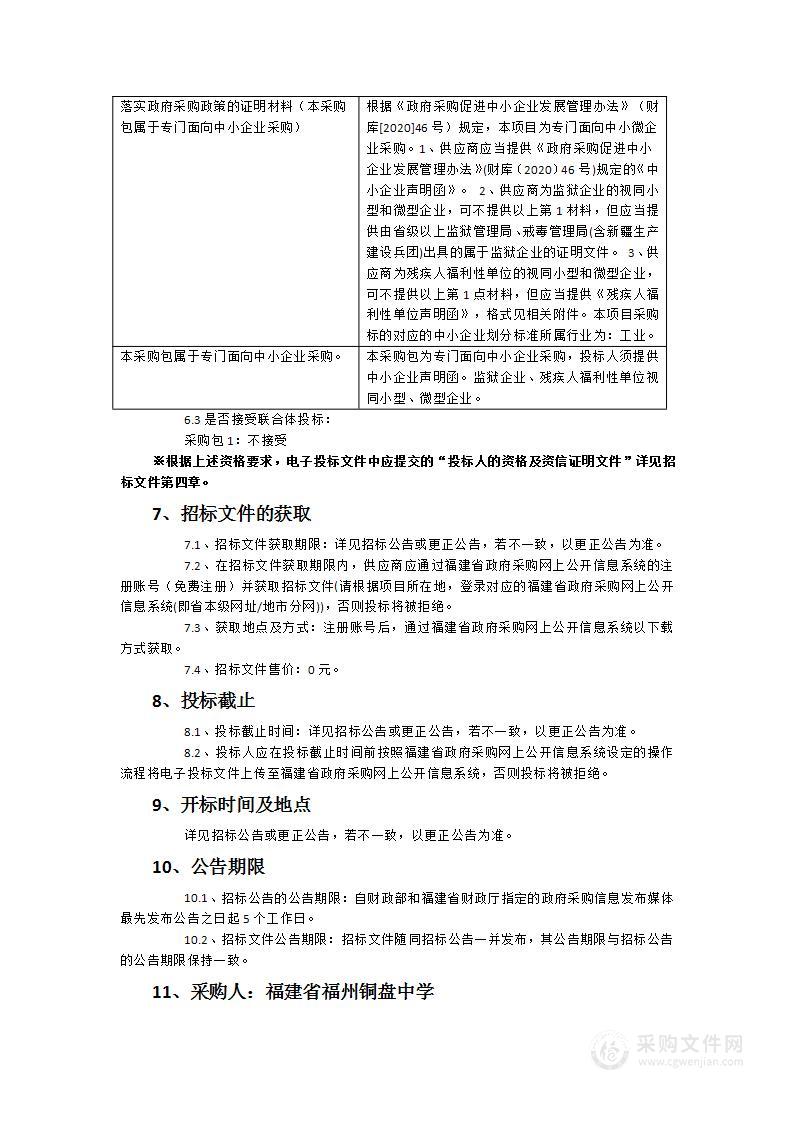 福州铜盘中学2024年图书馆智能化设备采购