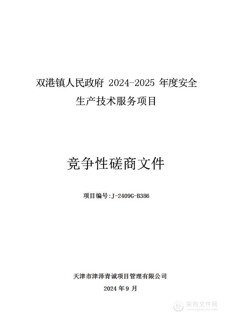 双港镇人民政府2024-2025年度安全生产技术服务项目