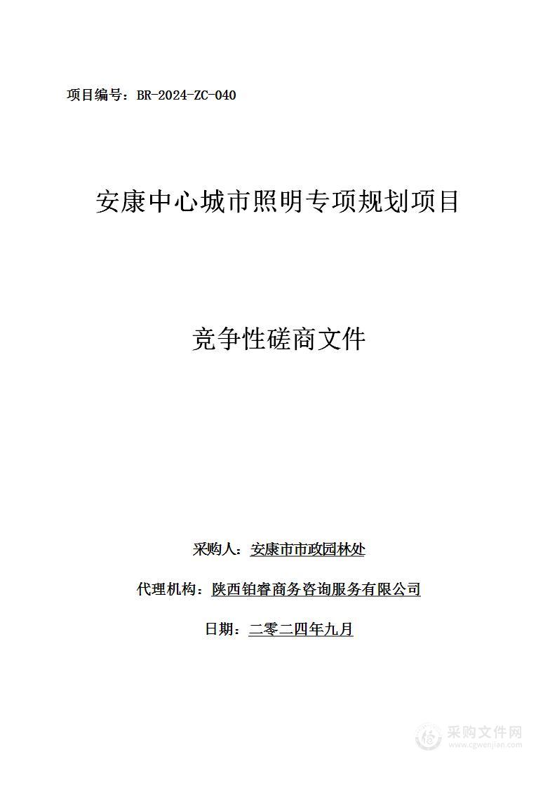 安康中心城市照明专项规划项目