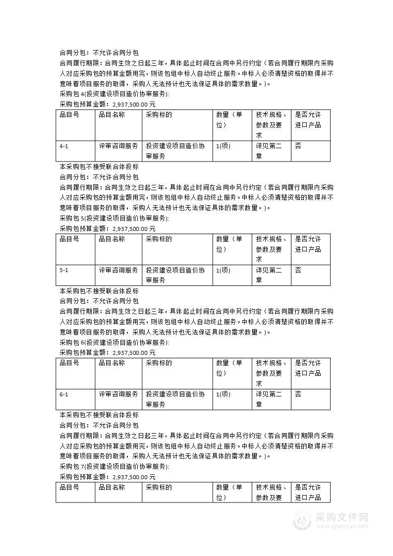 珠海市金湾区财政投资建设项目造价协审服务采购