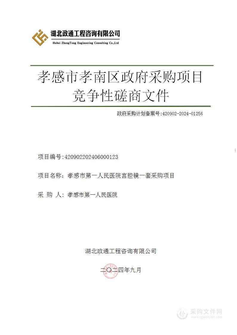 孝感市第一人民医院宫腔镜一套采购项目