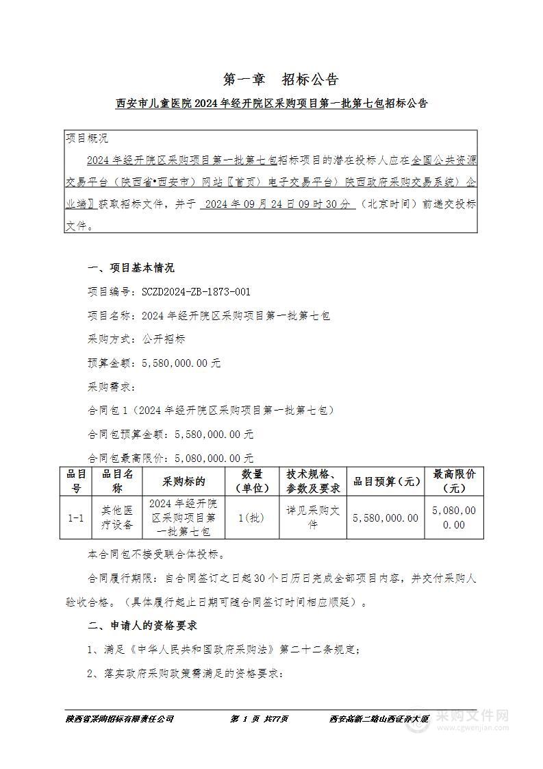 2024年经开院区采购项目第一批第七包