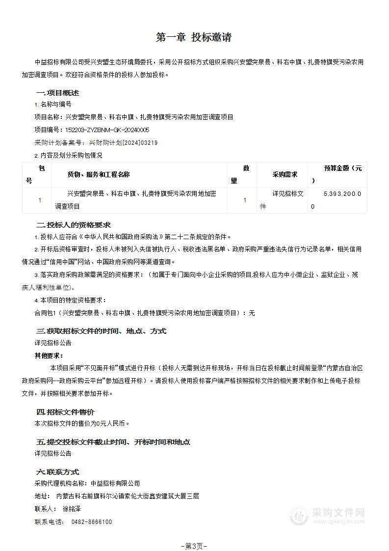 兴安盟突泉县、科右中旗、扎赉特旗受污染农用加密调查项目