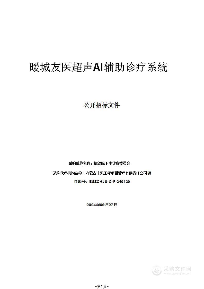 暖城友医超声AI辅助诊疗系统