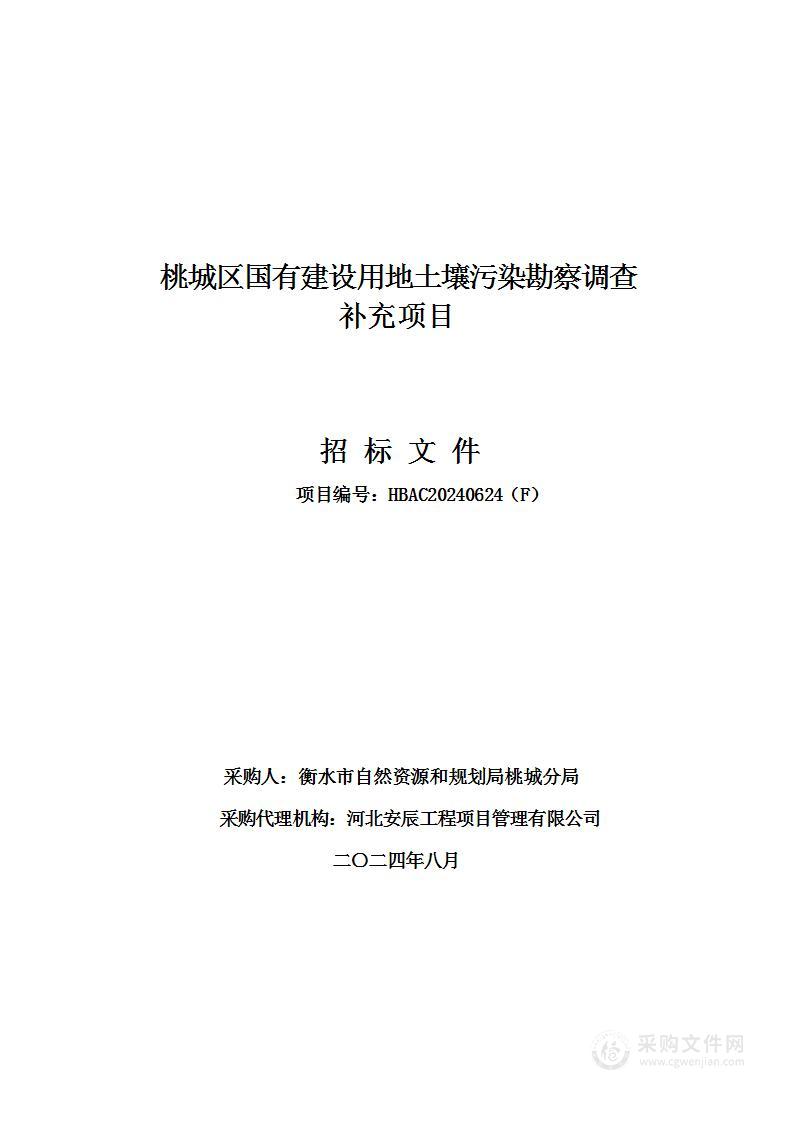 桃城区国有建设用地土壤污染踏勘调查补充项目