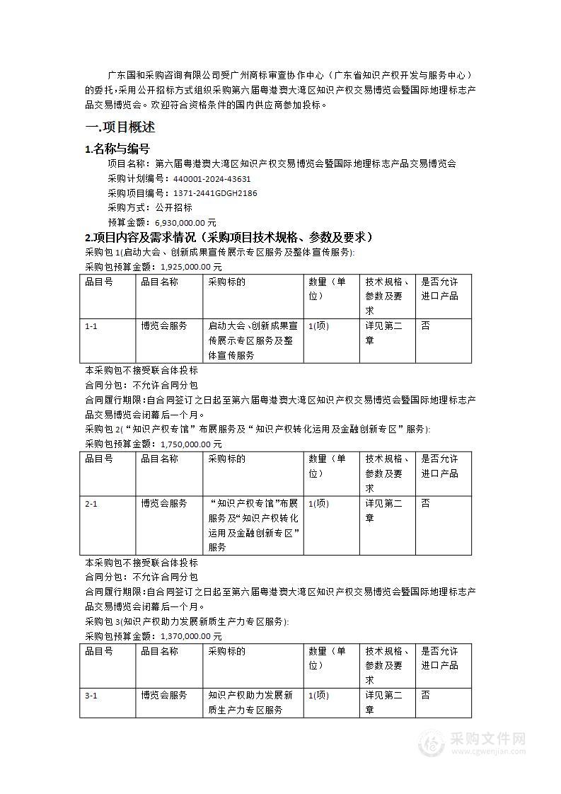 第六届粤港澳大湾区知识产权交易博览会暨国际地理标志产品交易博览会