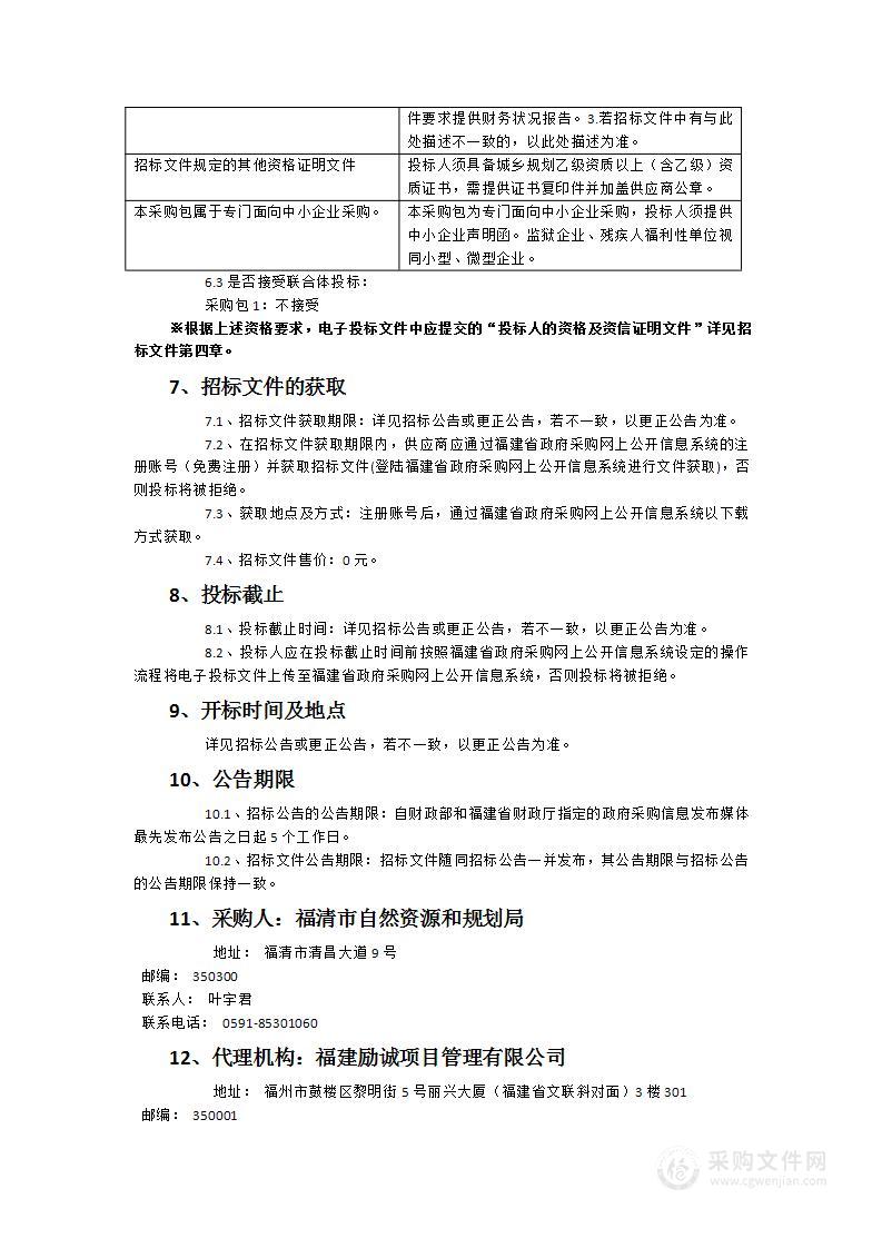 福清市中心城区南部片区年度地块控制性详细规划调整与动态维护项目