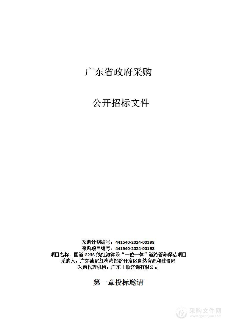 国道G236线红海湾段“三位一体”道路管养保洁项目