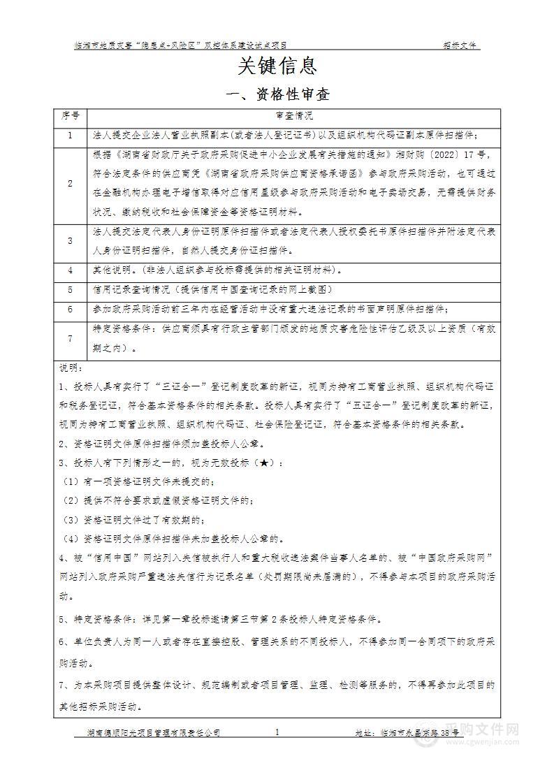 临湘市地质灾害“隐患点+风险区”双控体系建设试点项目