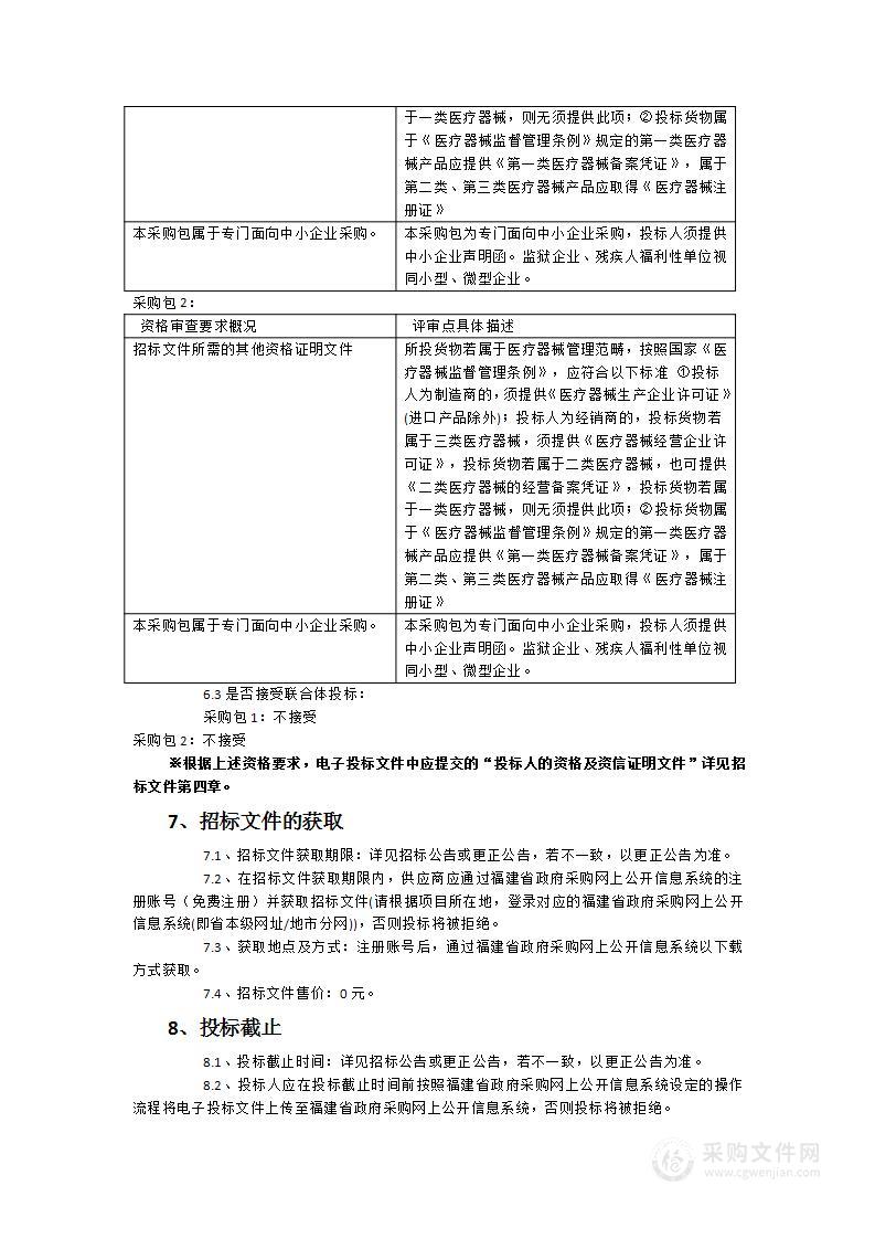 上杭县医院复合式冷热消融系统等医疗设备一批货物类采购项目