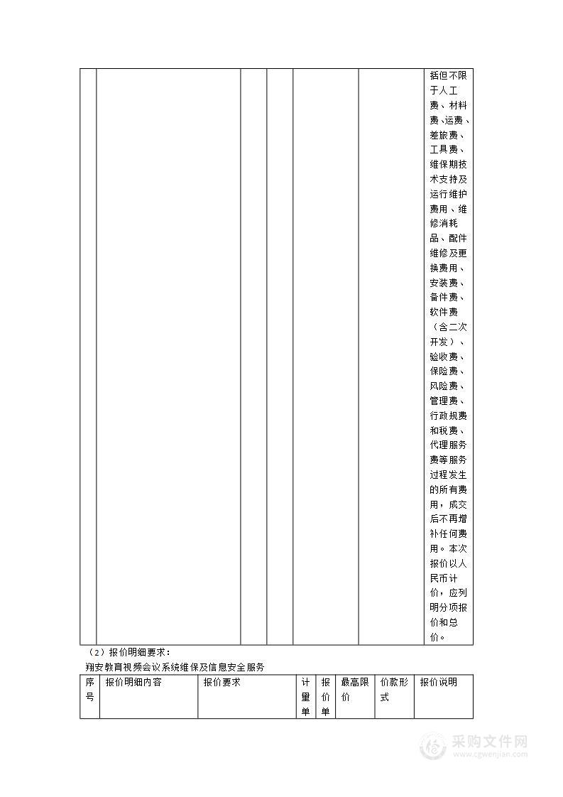 翔安教育视频会议系统维保及信息安全服务