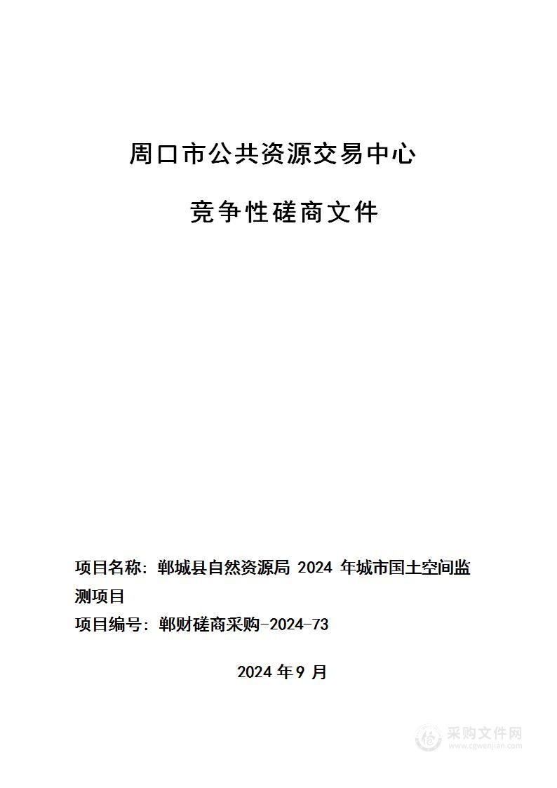 郸城县自然资源局2024年城市国土空间监测项目