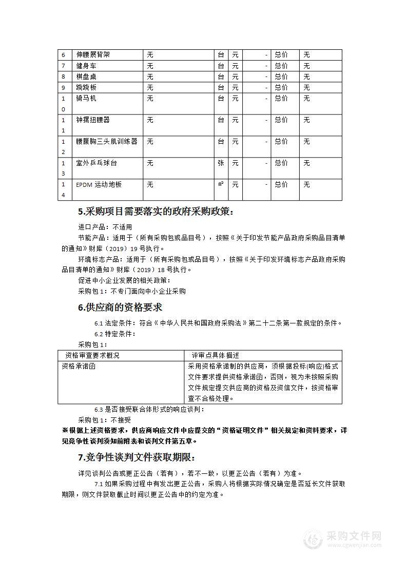 2024年宁化县健身路径采购布点项目