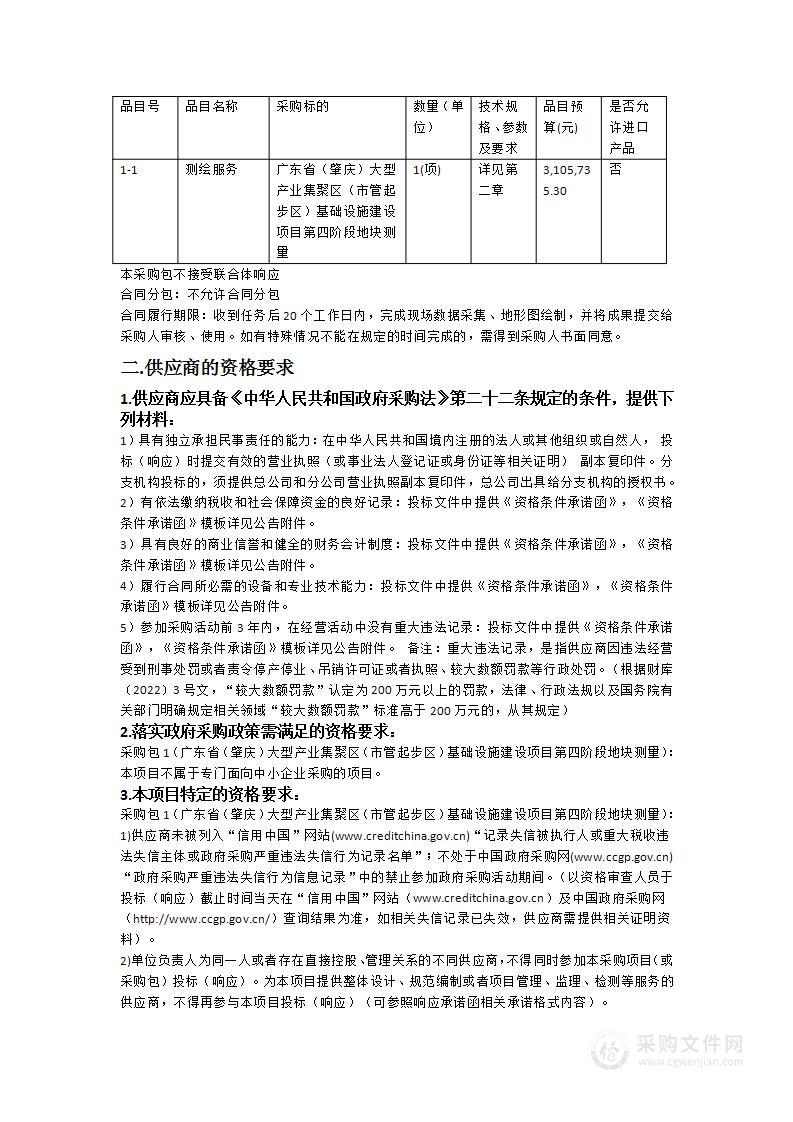 广东省（肇庆）大型产业集聚区（市管起步区）基础设施建设项目第四阶段地块测量