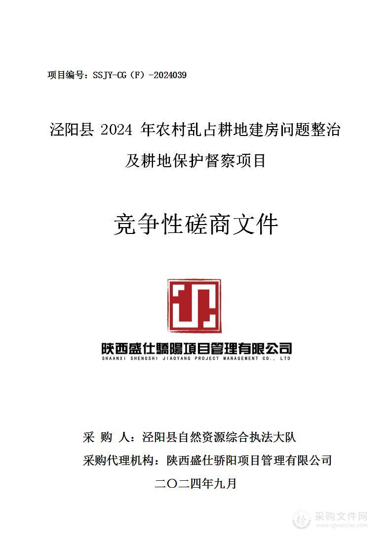 泾阳县2024年农村乱占耕地建房问题整治及耕地保护督察项目