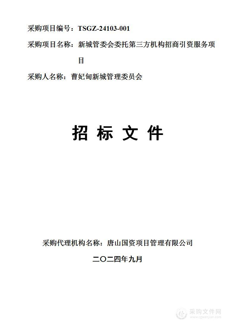 新城管委会委托第三方机构招商引资服务项目