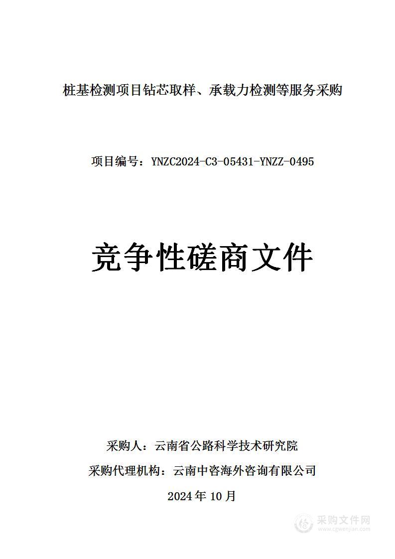 桩基检测项目钻芯取样、承载力检测等服务采购