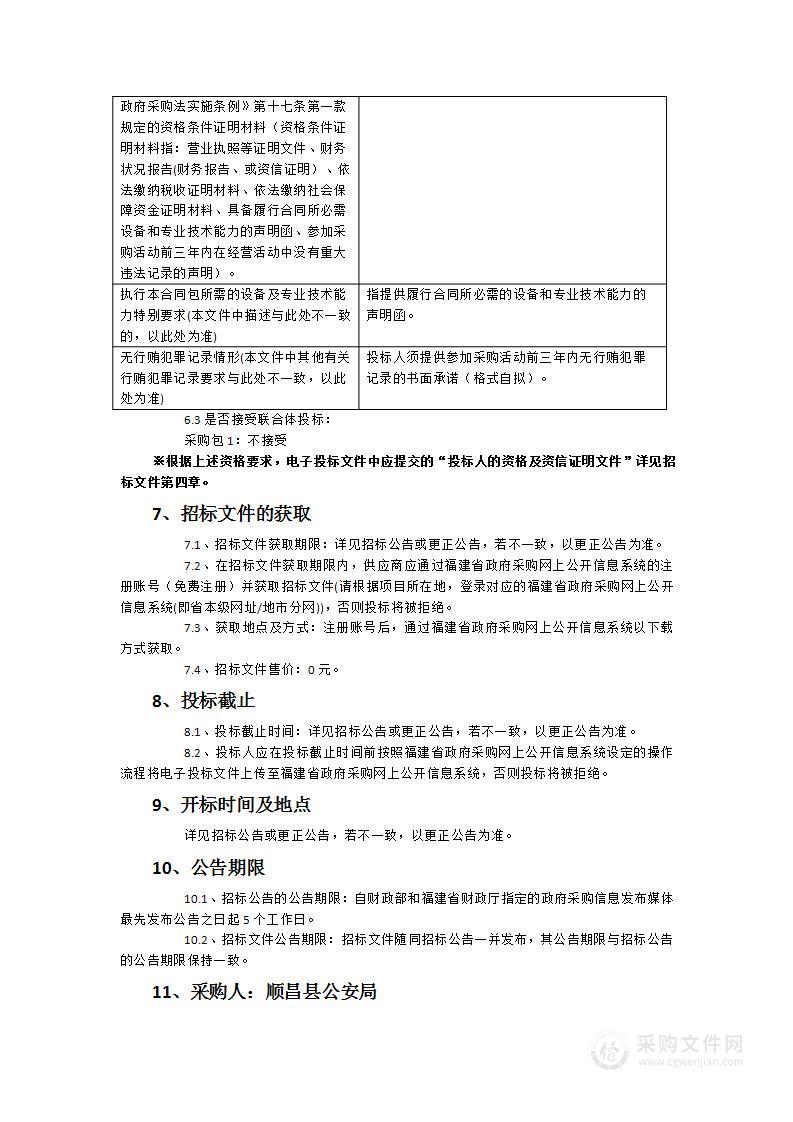 顺昌县公安局网络安全系统及等保测评采购项目