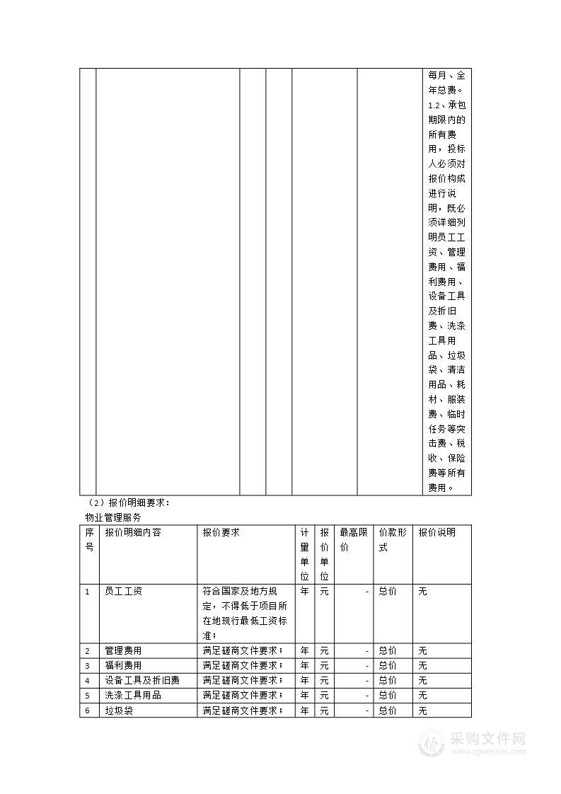 莆田市秀屿区人民检察院物业管理服务项目