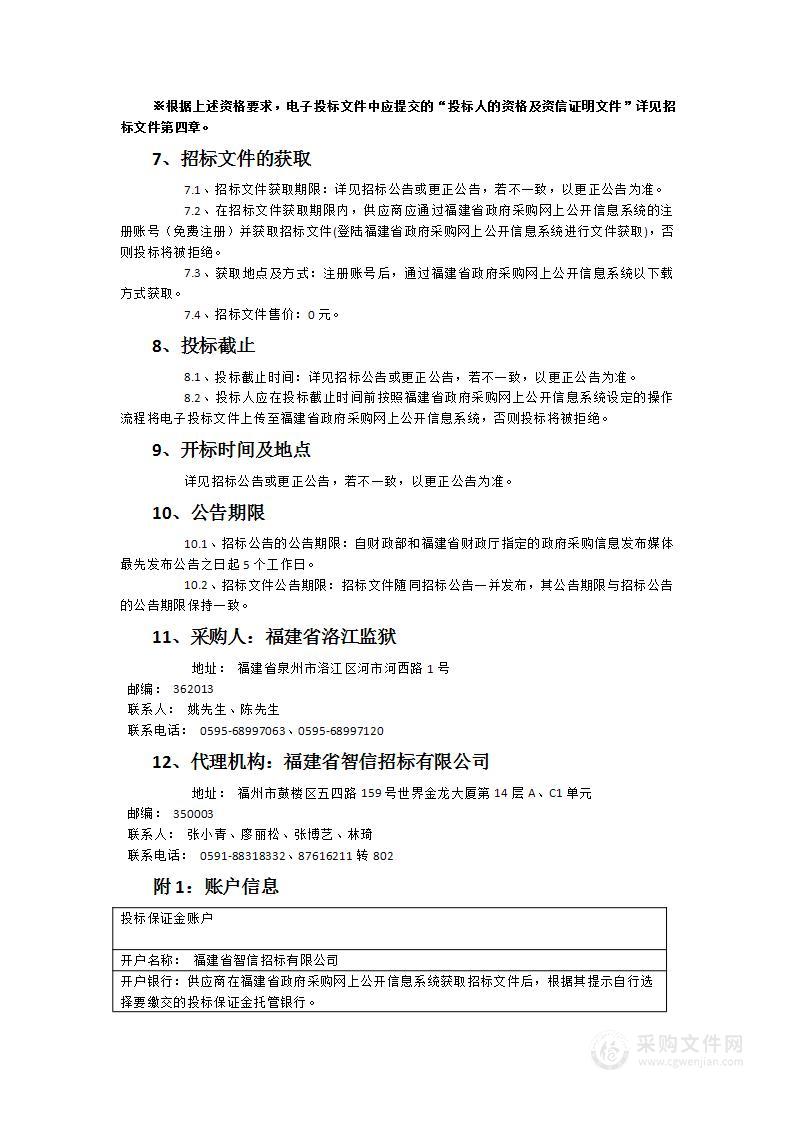 福建省洛江监狱血液透析中心医疗服务采购项目