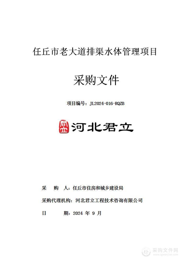 任丘市老大道排渠水体管理项目