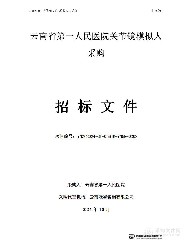 云南省第一人民医院关节镜模拟人采购