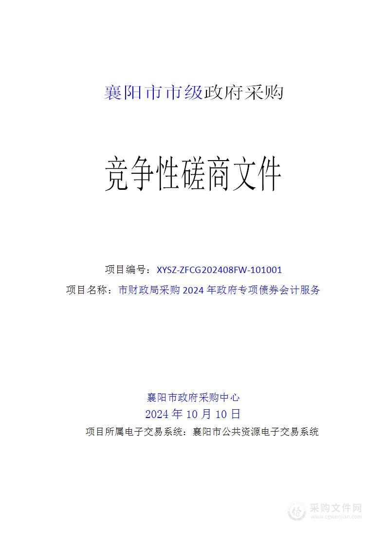 市财政局采购2024年政府专项债券会计服务