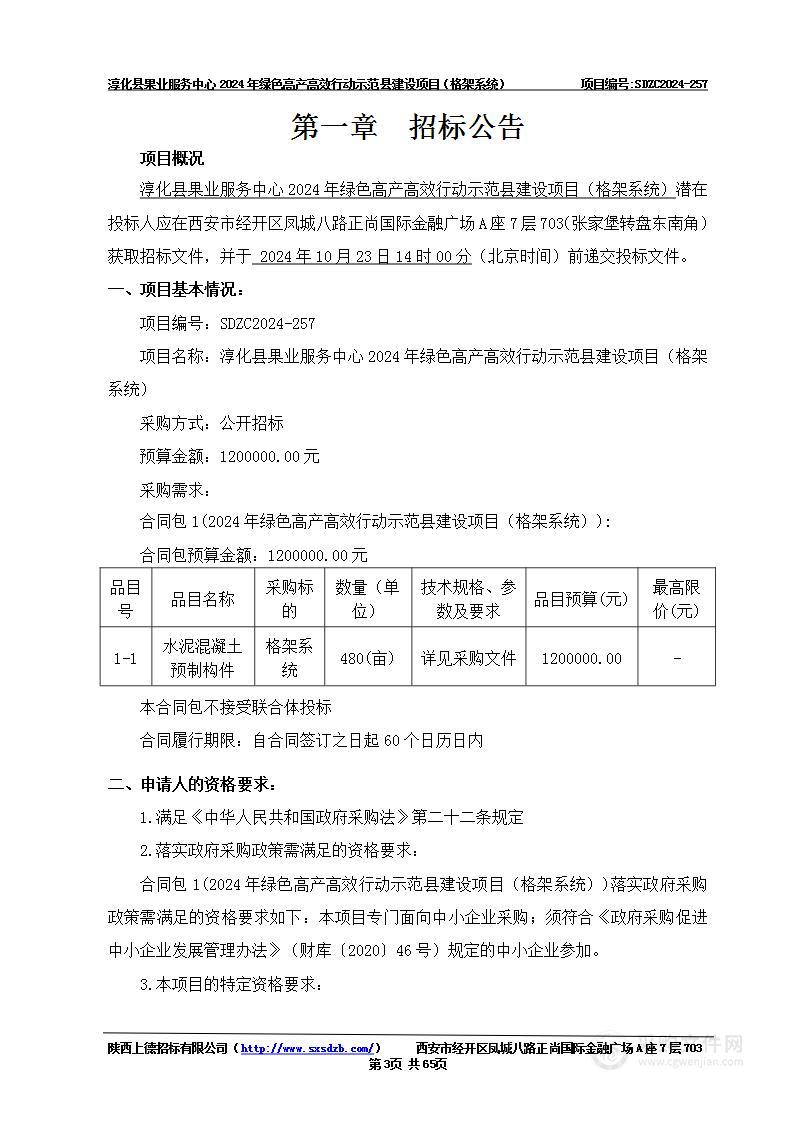 2024年绿色高产高效行动示范县建设项目（格架系统）