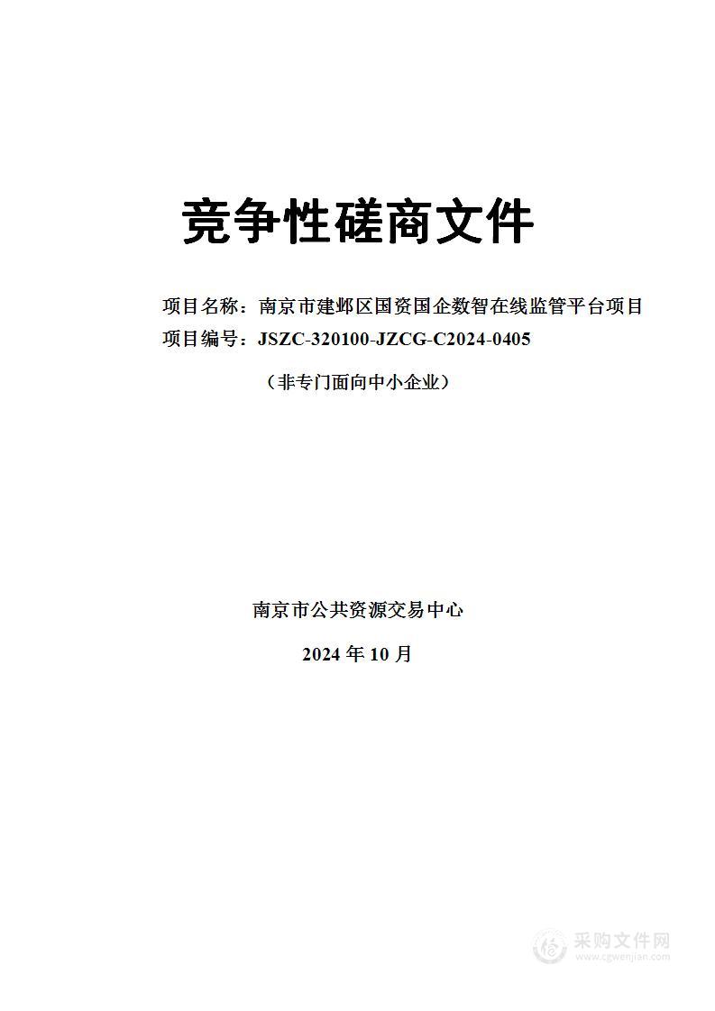 南京市建邺区国资国企数智在线监管平台项目