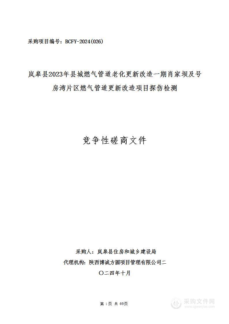 岚皋县2023年县城燃气管道老化更新改造一期肖家坝及号房湾片区燃气管道更新改造项目探伤检测