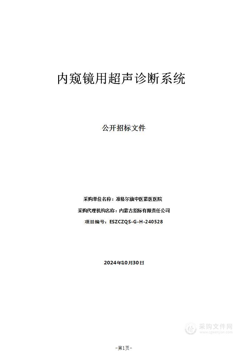 内窥镜用超声诊断系统