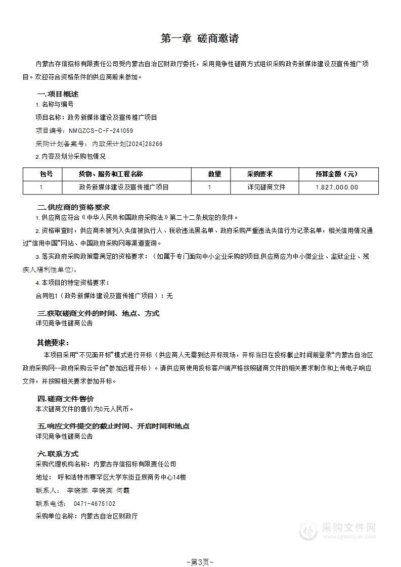 政务新媒体建设及宣传推广项目