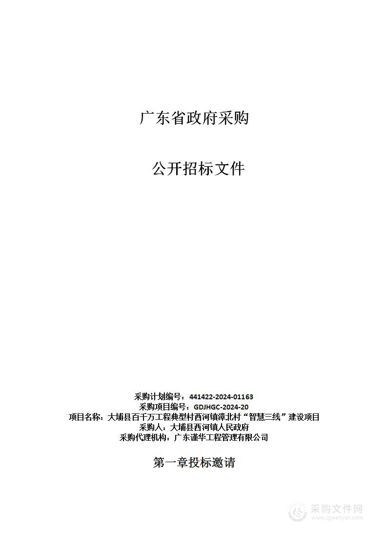 大埔县百千万工程典型村西河镇漳北村“智慧三线”建设项目