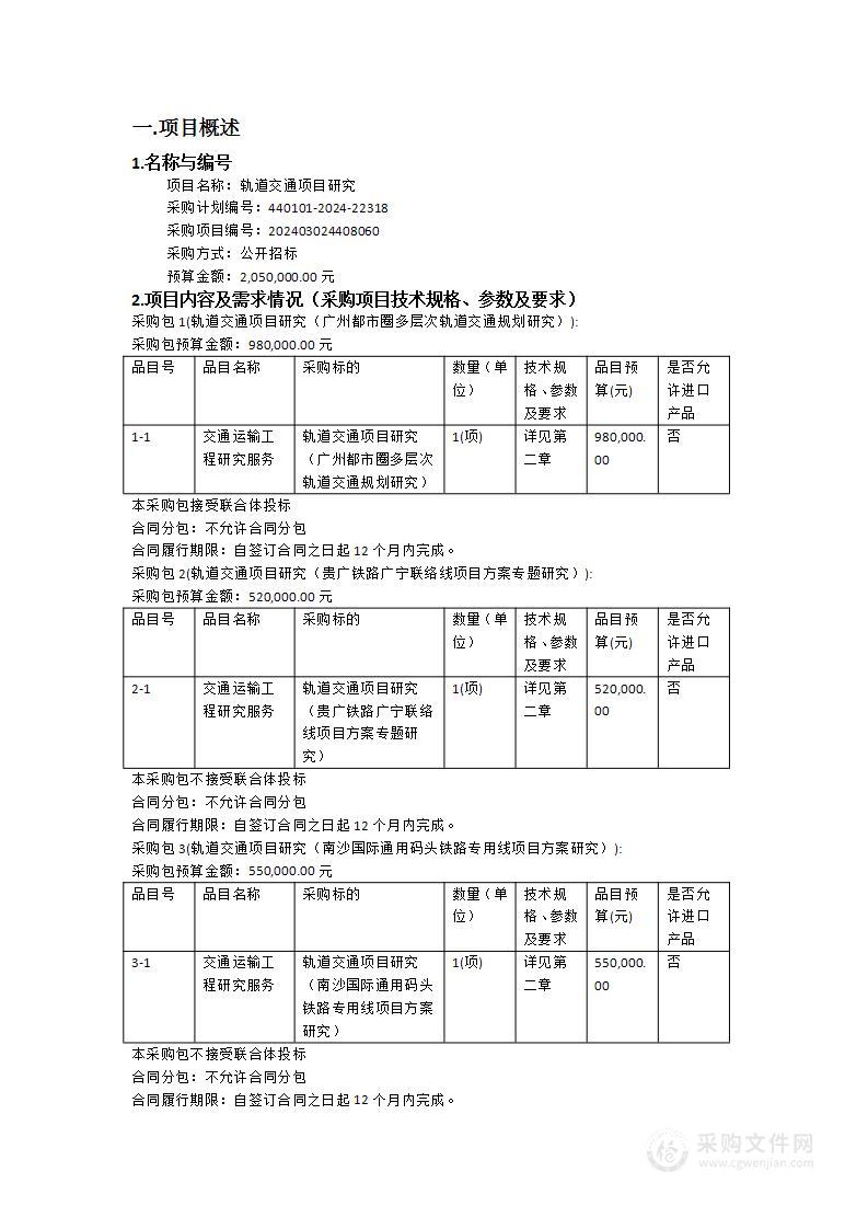 轨道交通项目研究