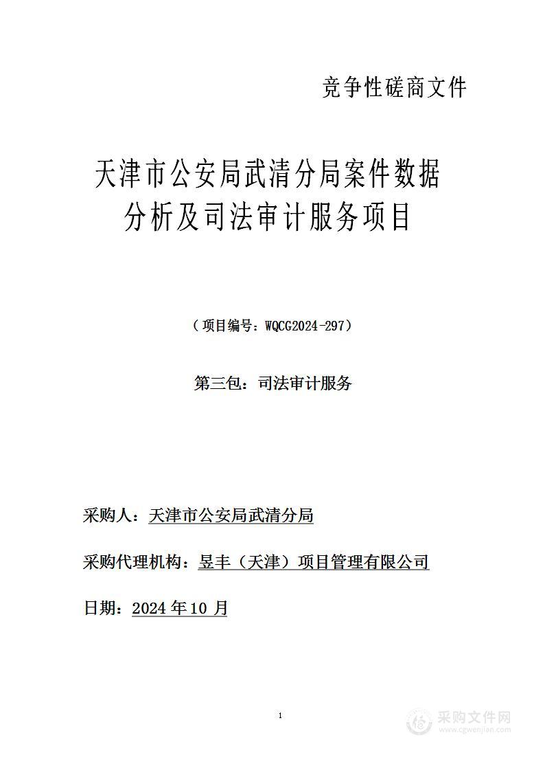 天津市公安局武清分局案件数据分析及司法审计服务项目（第三包）