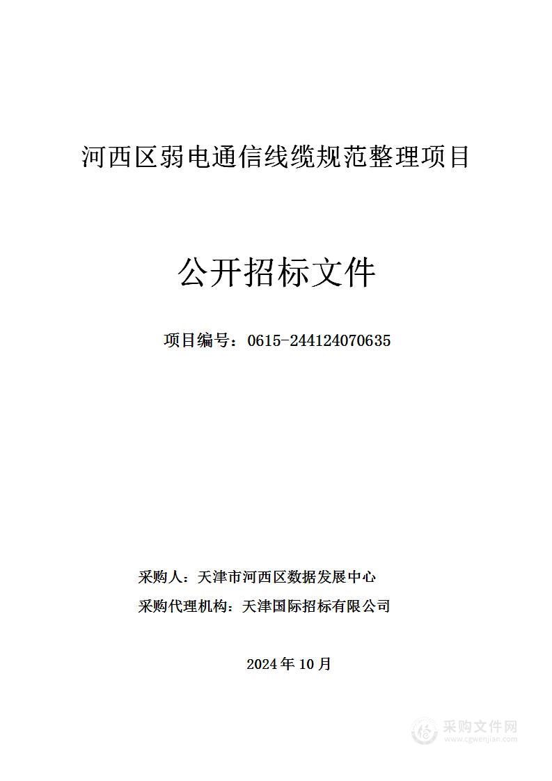 河西区弱电通信线缆规范整理项目