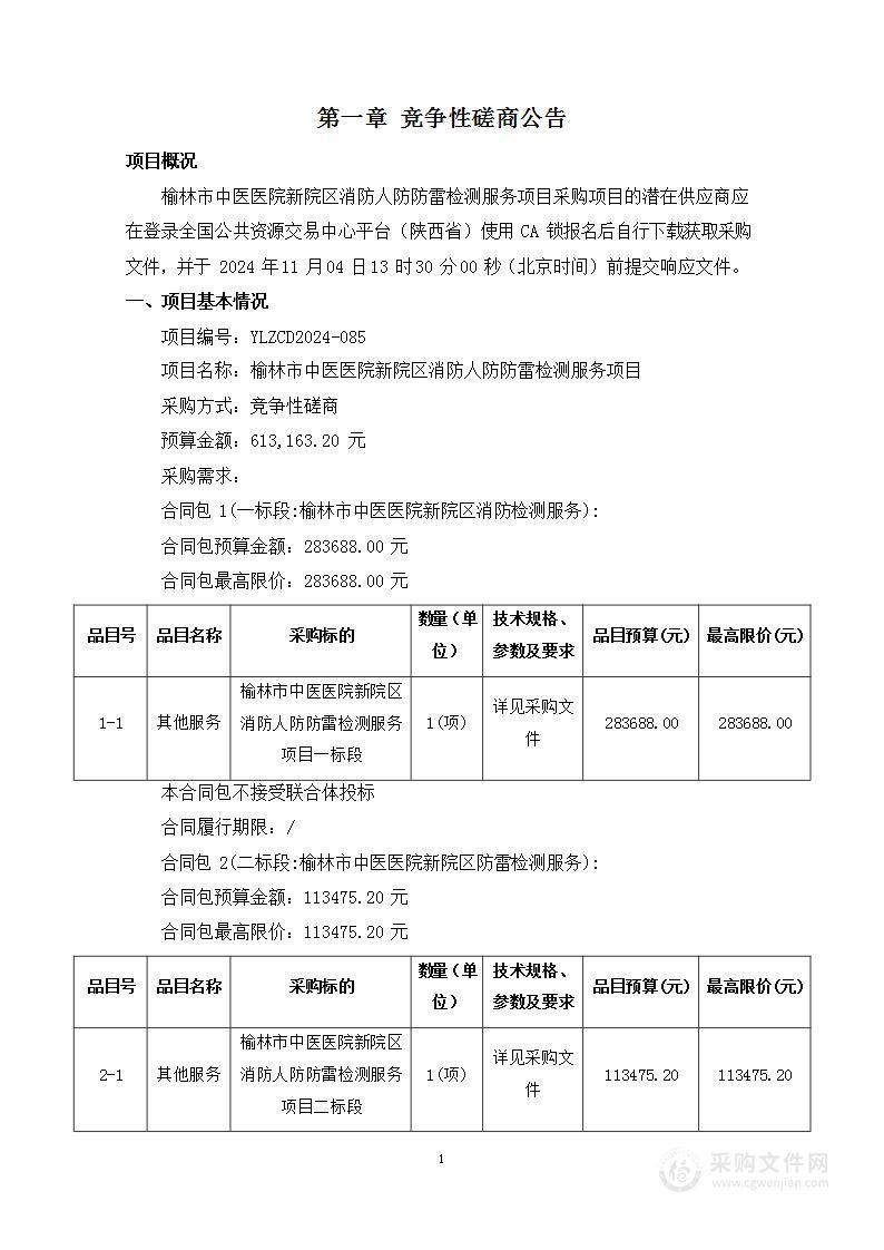 新院区消防人防防雷检测服务项目