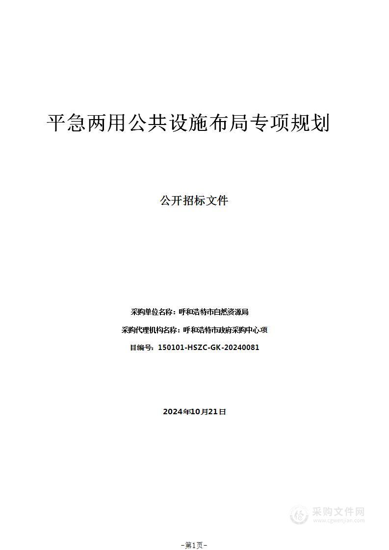 平急两用公共设施布局专项规划