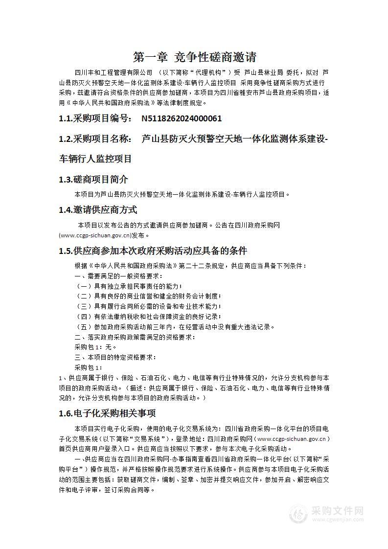 芦山县防灭火预警空天地一体化监测体系建设-车辆行人监控项目