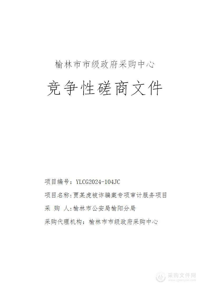 贾某虎被诈骗案专项审计服务项目