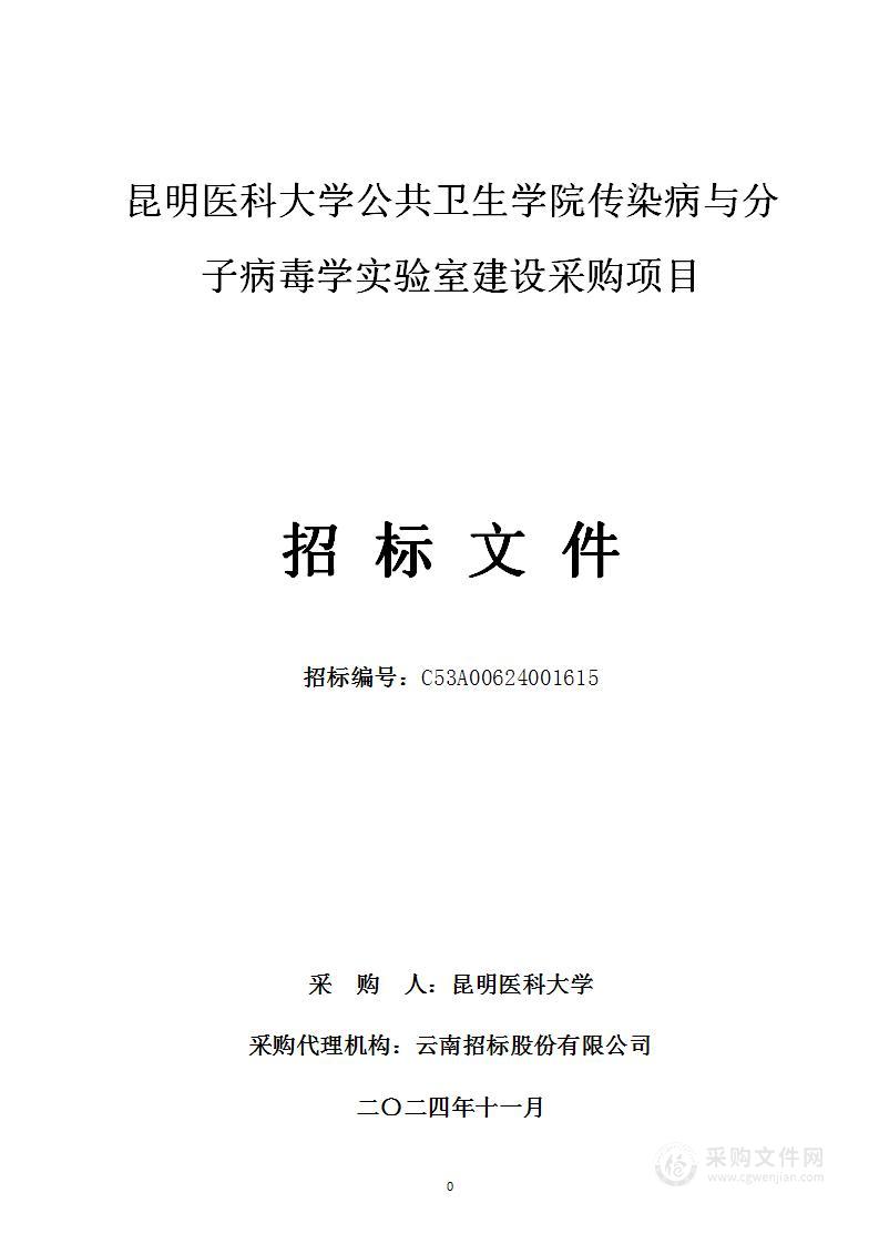 昆明医科大学公共卫生学院传染病与分子病毒学实验室建设采购项目