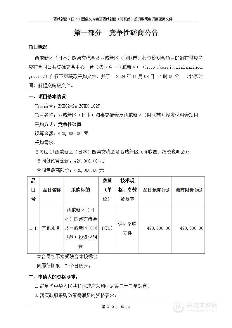 西咸新区（日本）圆桌交流会及西咸新区（阿联酋）投资说明会项目