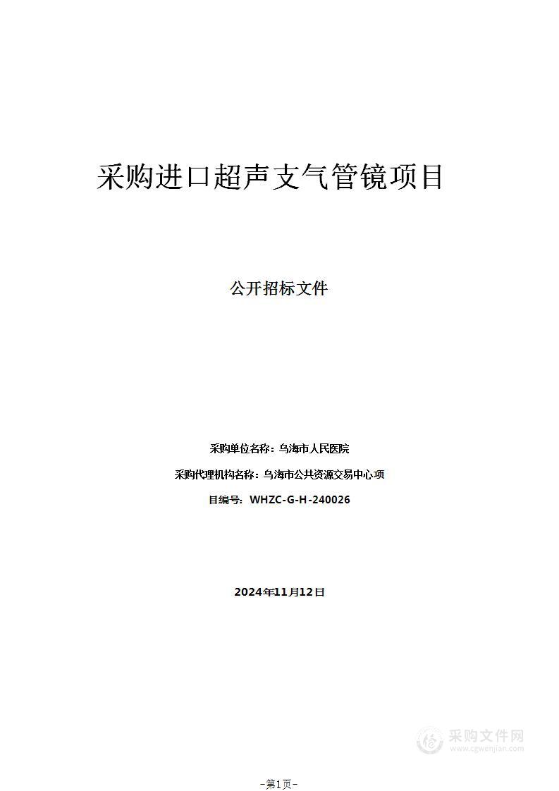 采购进口超声支气管镜项目