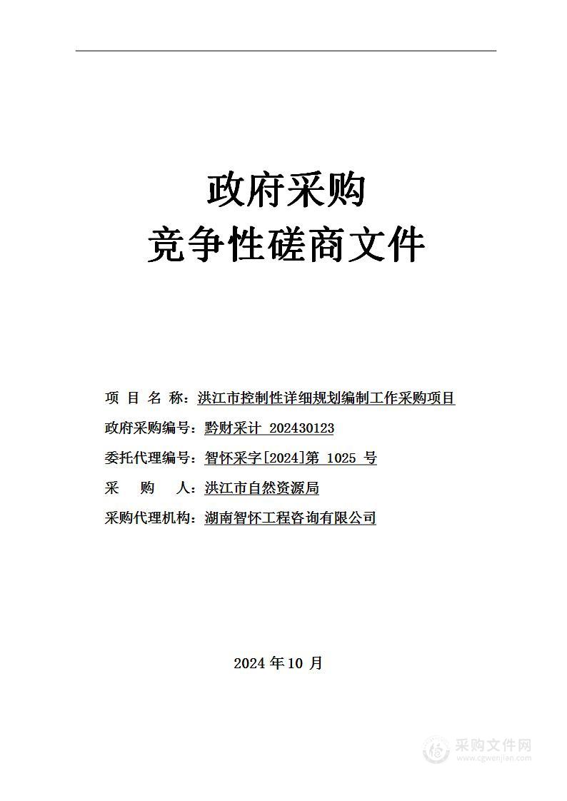 洪江市控制性详细规划编制工作采购项目