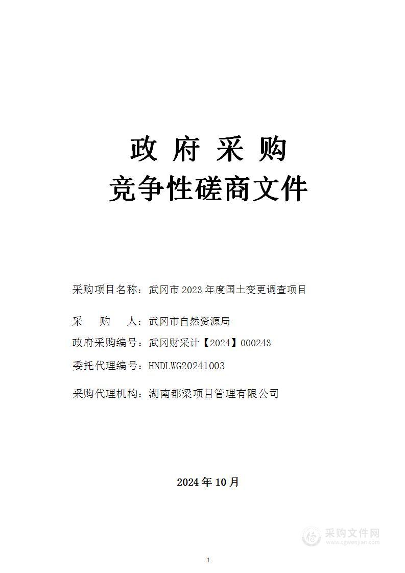 武冈市2023年度国土变更调查项目