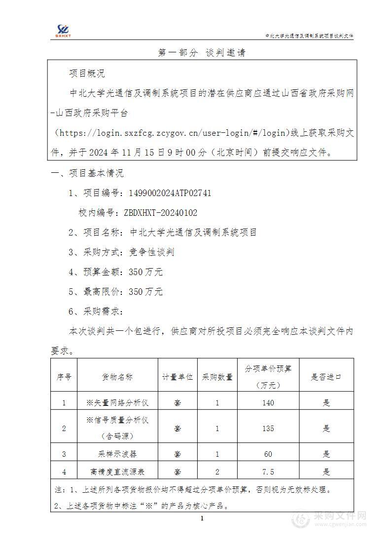 中北大学光通信及调制系统项目