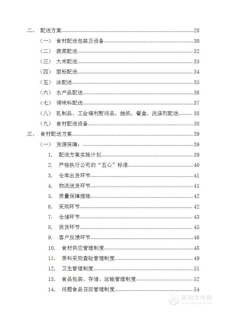 机关伙食团食材采购项目投标方案(92页)